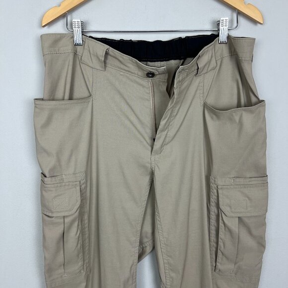 Duluth Trading Co Pants Mens Large (34x32) Beige Flex Dry On The Fly Cargo Pants - Picture 4 of 15